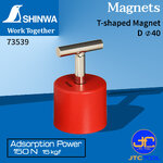 Shinwa แม่เหล็กทรงกระบอกด้ามตัวที แรงดูดสูง แรงดูด150 N (15Kgf) รุ่น 73539 - T-Shaped Magnet No.73539