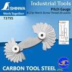 Shinwa หวีวัดเกลียว[มิล] 28ใบ ขนาด 0.25-2.5 มม. รุ่น 73795 - Screw Pitch Gauge (0.25-2.5 mm) No.73795