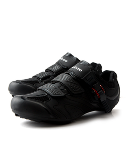 รองเท้าจักรยานหมอบ Tiebao ระบบตัว Lock สีดำ