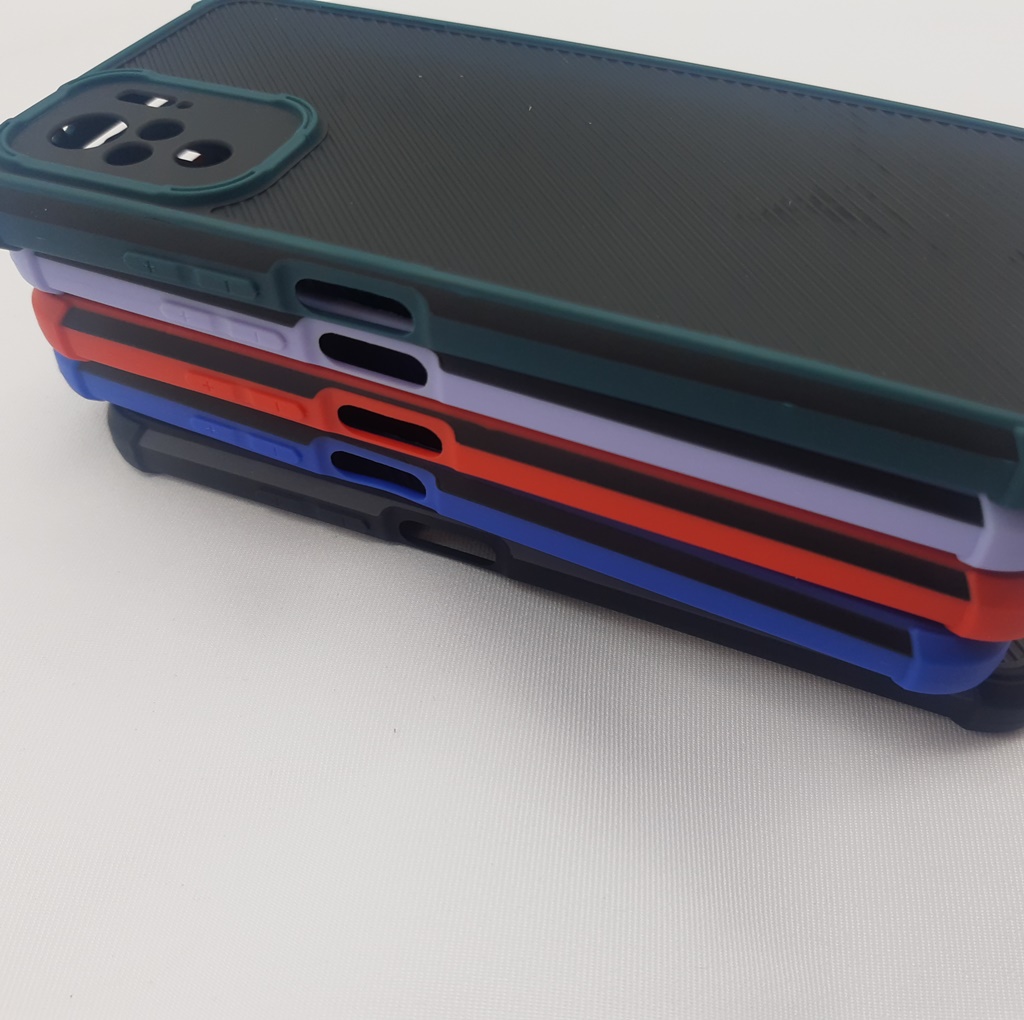 เคส Xiaomi Redmi Note 10 4G กันกระแทกหลังลายขอบสี STR101
