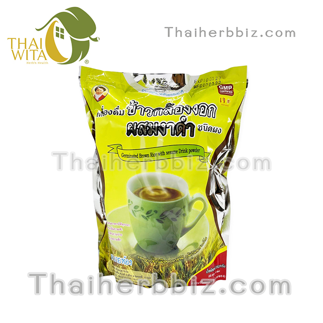 ข้าวกล้องงอกผสมงาดำแม่อุษา เครื่องดื่มข้าวกล้องงอกผสมงาดำชนิดผงแม่อุษา (ใหญ่ 352 กรัม)