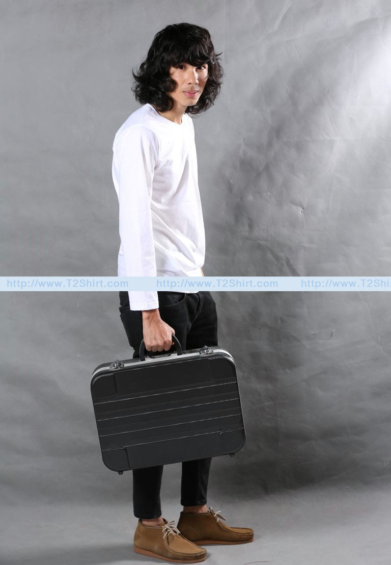เสื้อยืด คอกลม แขนยาว สีขาว Size 2XL