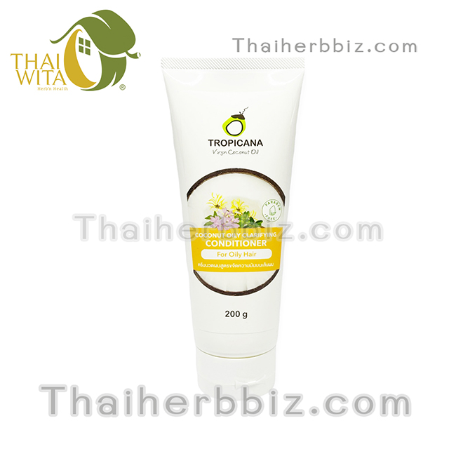 ครีมนวดผมน้ำมันมะพร้าวทรอปิคานา สูตรขจัดความมันบนเส้นผม Tropicana