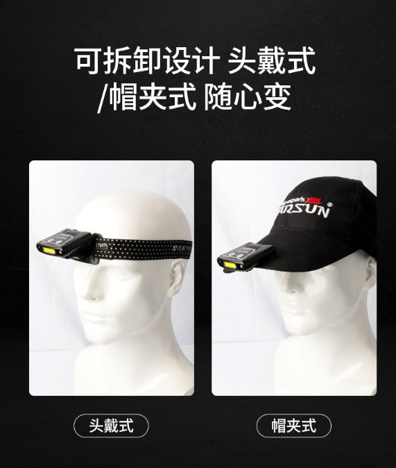 ไฟฉายคาดศีรษะ หรือคาดหมวก แบบ หลอด COB Warsun รุ่น M10 สีดำ