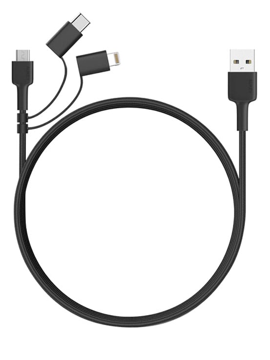 สายชาร์จ Aukey 3in1 Charger Cable CB-BAL5 Black