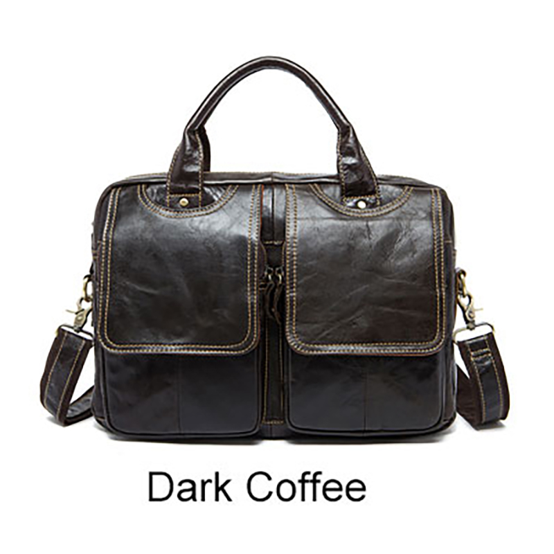 กระเป๋าสะพายหนังแท้ รุ่น 8002 (Dark Coffee)