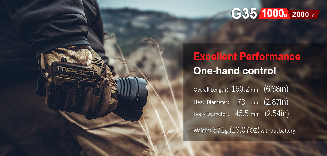 ไฟฉายพกพาคุณภาพสูง ส่องไกลขนาดใหญ่ Klarus G35