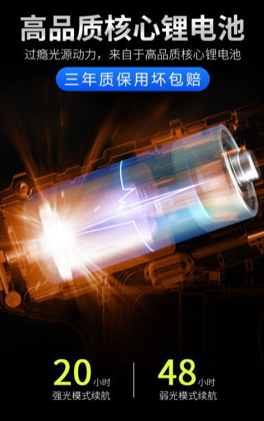 ไฟฉายสะพาย และจับถือ ขนาดกลาง Double LED Warsun D398