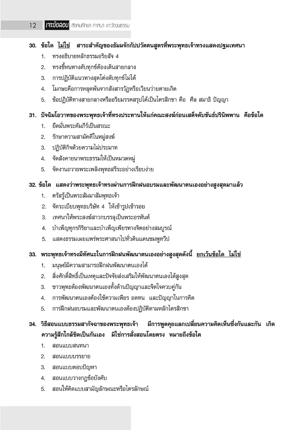 เจาะข้อสอบ สังคมศึกษา O-Net ม.6