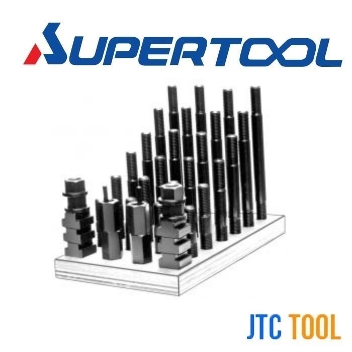 ชุดน๊อตตัวทีกับสตัดโบลท์ - T-Slot Nut and Stud Bolt Set [Brand: Supertool]