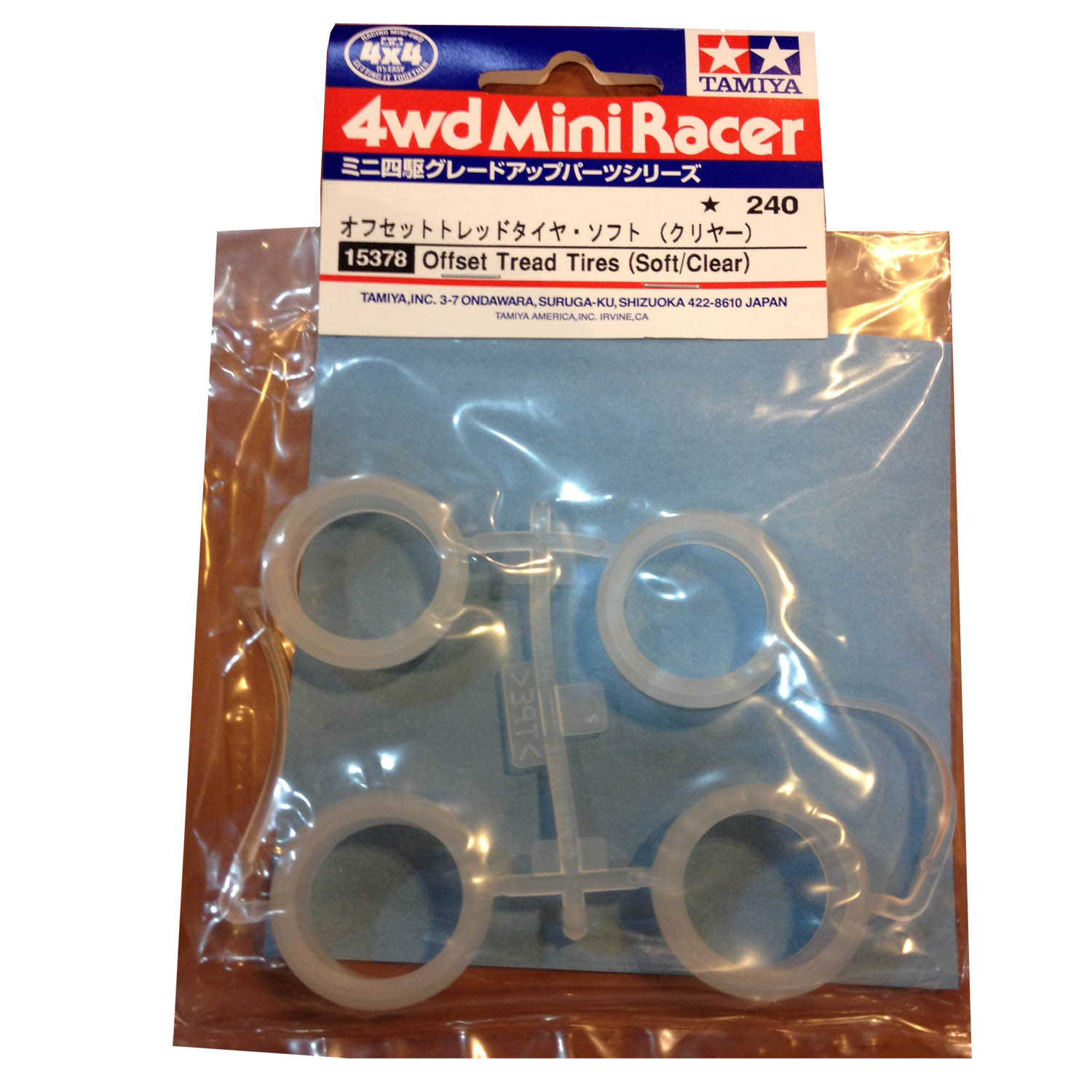 15378 TAMIYA Mini 4WD Offset Tread Tires [soft / clear]