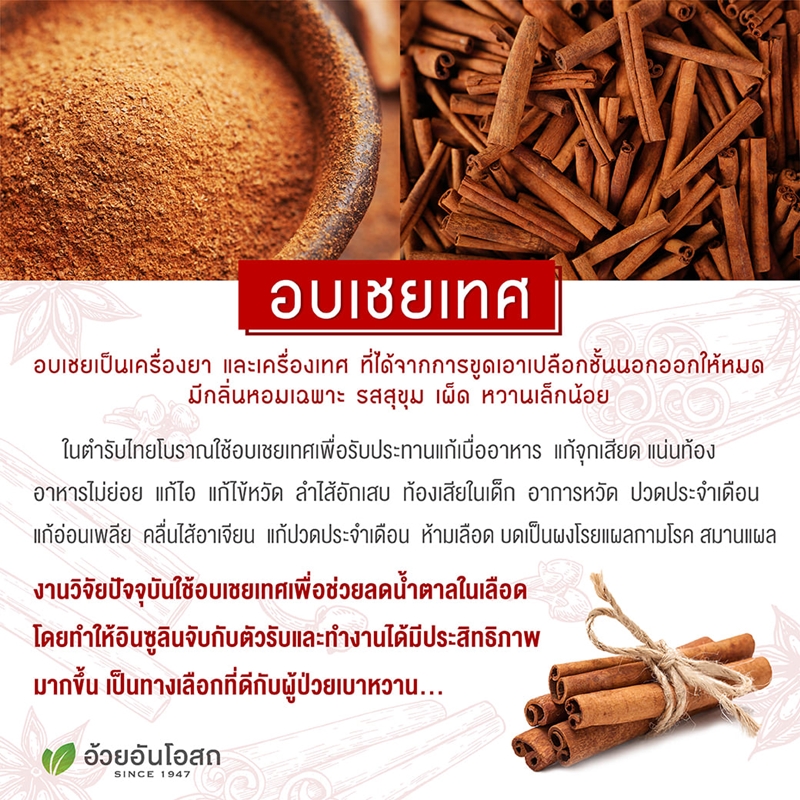 ชินนามอนแคปซูล อบเชยเทศ อ้วยอันโอสถ เฮอร์บัลวัน Herbal One