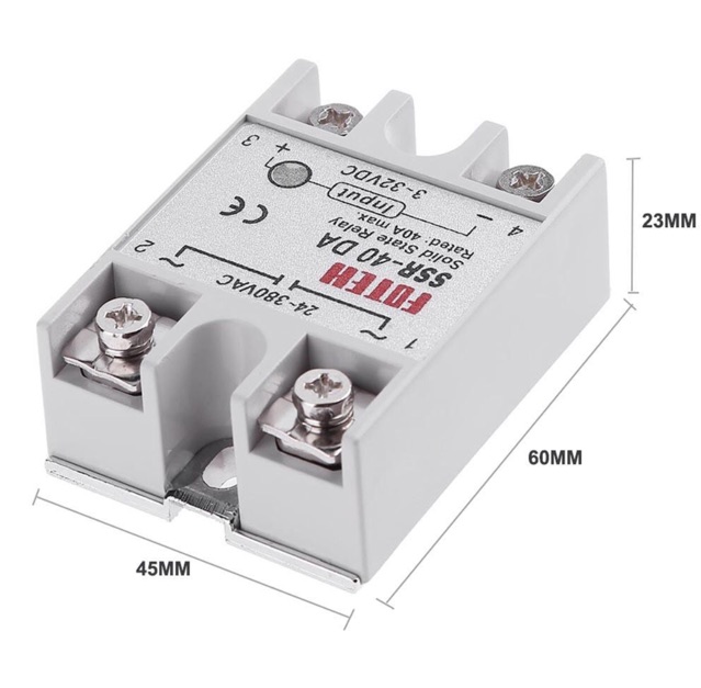 Solid State Relay SSR-40DA 40A รีเลย์แบบไร้หน้าสัมผัส โซลิดสเตตรีเลย์