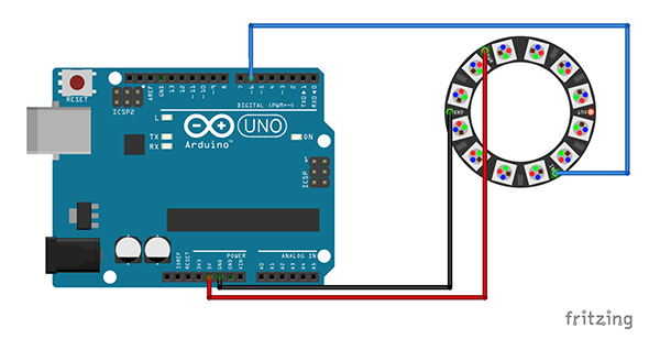 NeoPixels RGB แถบไฟ LED แบบวง สำหรับ Arduino