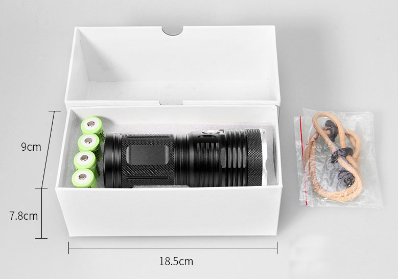 ไฟฉายมือถือแรงสูงชนิดหลอด แบบจับกระชับมือ T6 แบบ 7 หลอด Model : EX7 แบบครบชุด (รวมแบตและที่ชาร์จ)