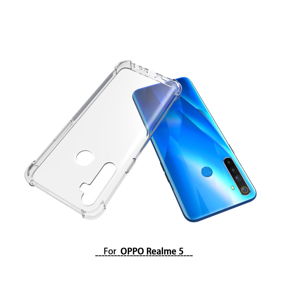 เคส Realme 5 แบบ TPU ใสเสริมขอบและมุมกันกระแทก