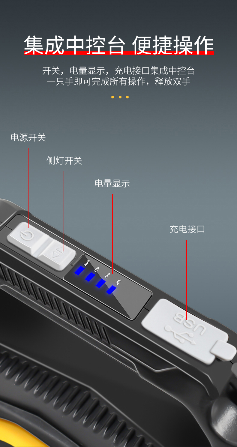 ไฟฉายสะพายแรงสูง ส่องไกล รุ่นมีชุดแบตเตอรี่ชาร์จได้ 2 ชุด H887