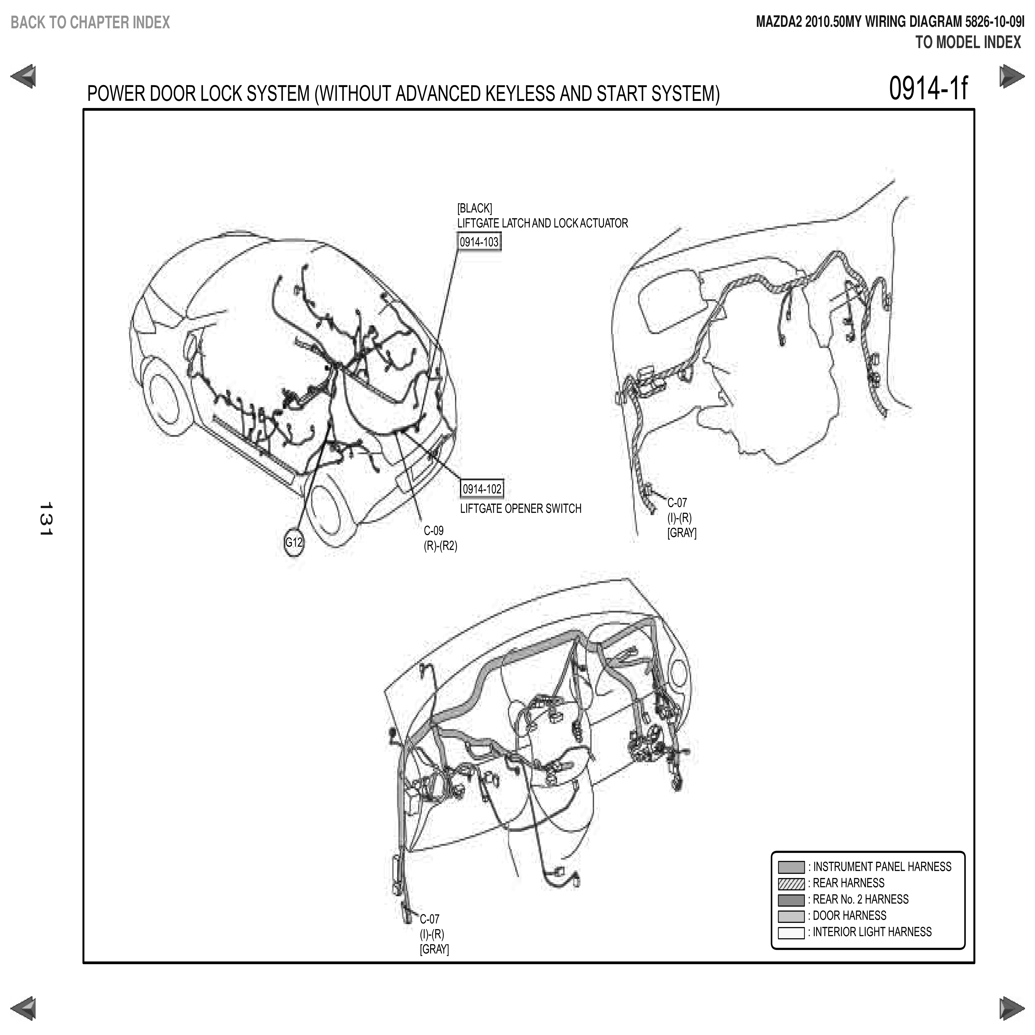 หนังสือ วงจรไฟฟ้า รถยนต์ 2010 MAZDA 2 Wiring Diagram ทั้งคัน (EN)