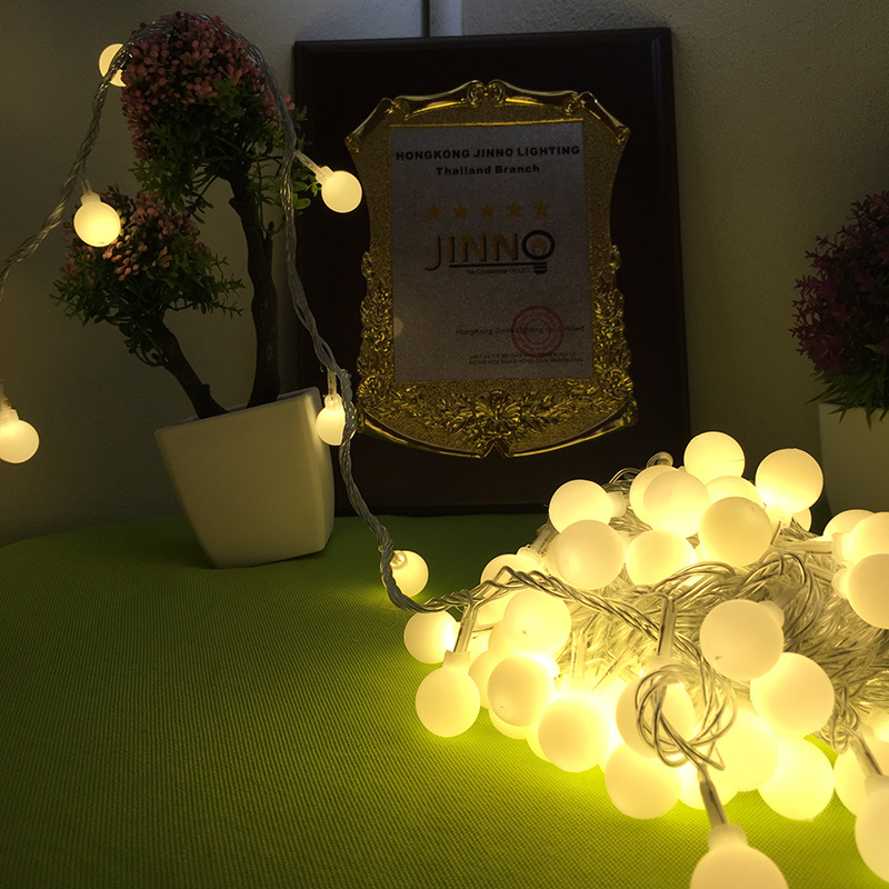 ส่งฟรี ไฟเชอรี่led ไฟปิงปองled 100 ลูก : ขนาด 1.6 ซม - สีขาว /Ping pong ball led 100 leds : 1.6 cm. size - White