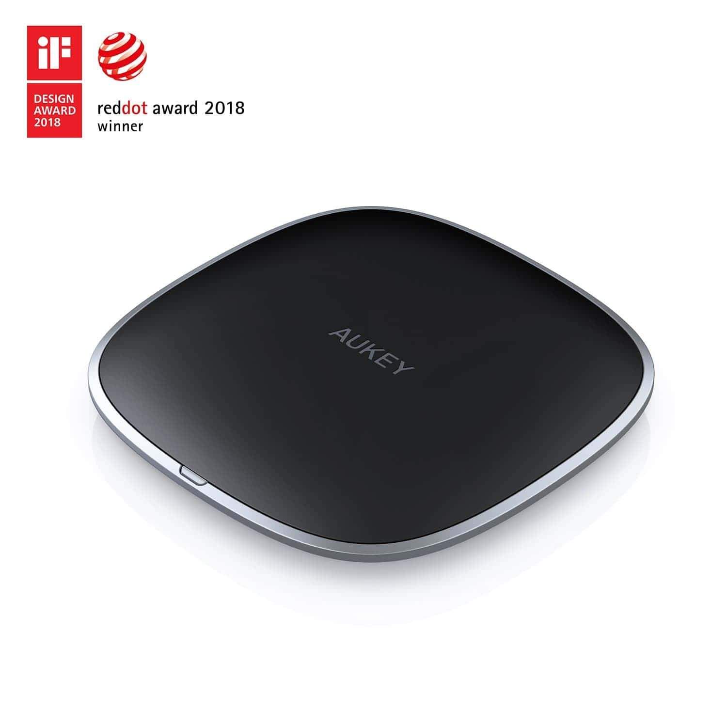 แท่นชาร์จไร้สาย AUKEY ชาร์จด่วนสูงสุด 10W Wireless Fast Charging Pad for Samsung Galaxy Note9 / S9 / S9+, iPhone X / Xs / Xs Max, and และรุ่นอื่นๆที่รองรับ รุ่น LC-Q6