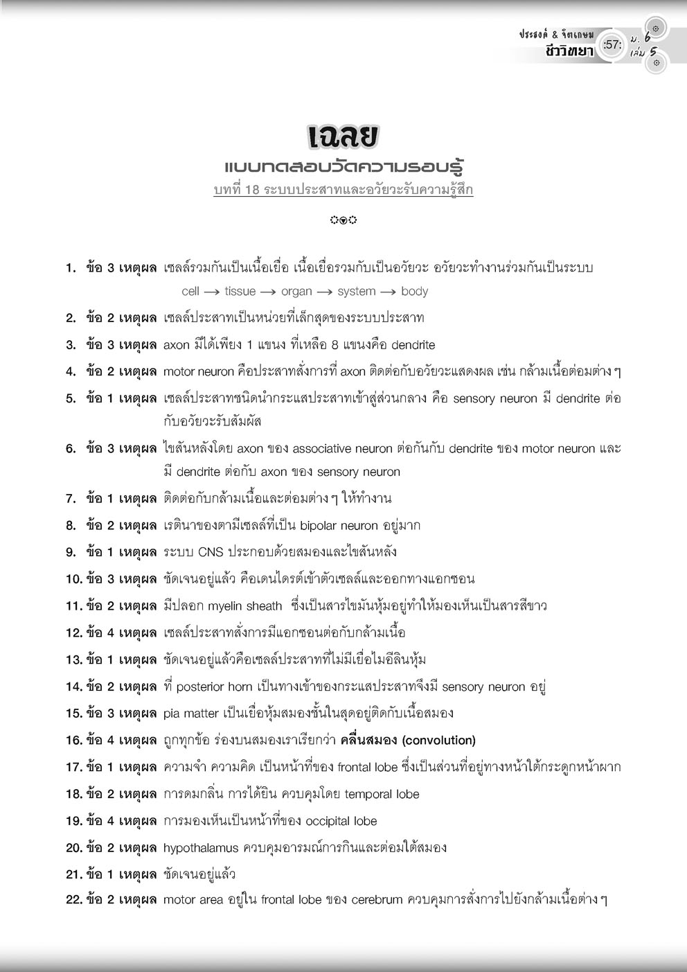 คู่มือ ชีววิทยา เพิ่มเติม ม. 6 เล่ม 5 (หลักสูตรใหม่) โดย พ.ศ.พัฒนา