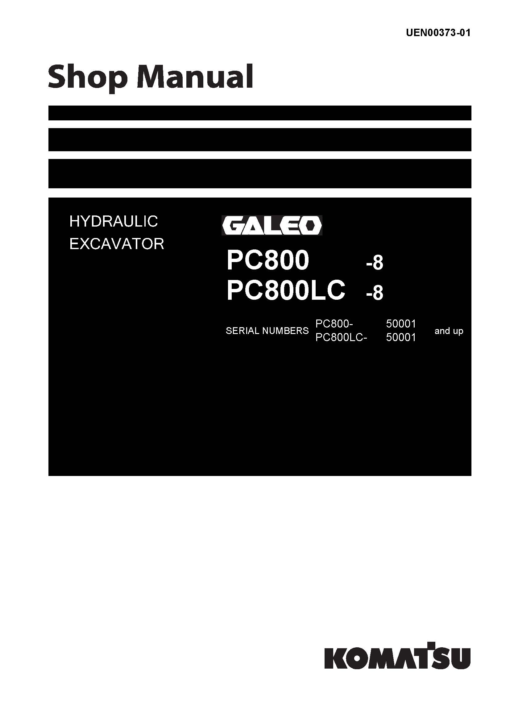 หนังสือ คู่มือซ่อม วงจรไฟฟ้า วงจรไฮดรอลิก จักรกลหนัก PC800-8, PC800LC-8 50001 (ทั้งคัน) EN