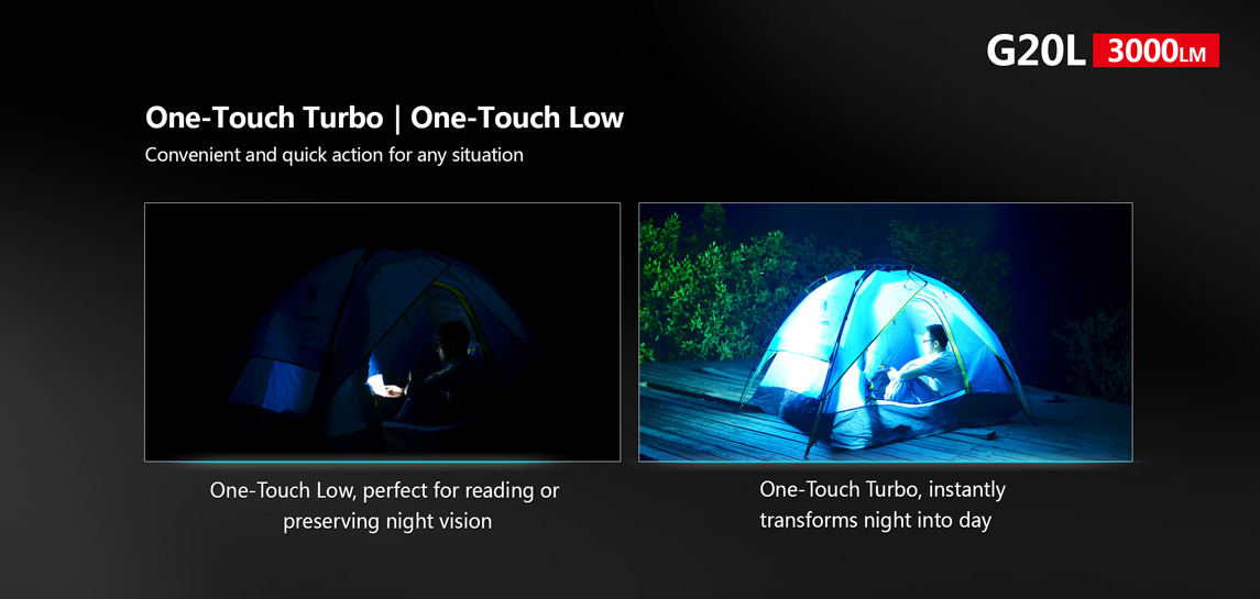 ไฟฉายพกพาคุณภาพสูง แบบแสงกว้าง Klarus G20L