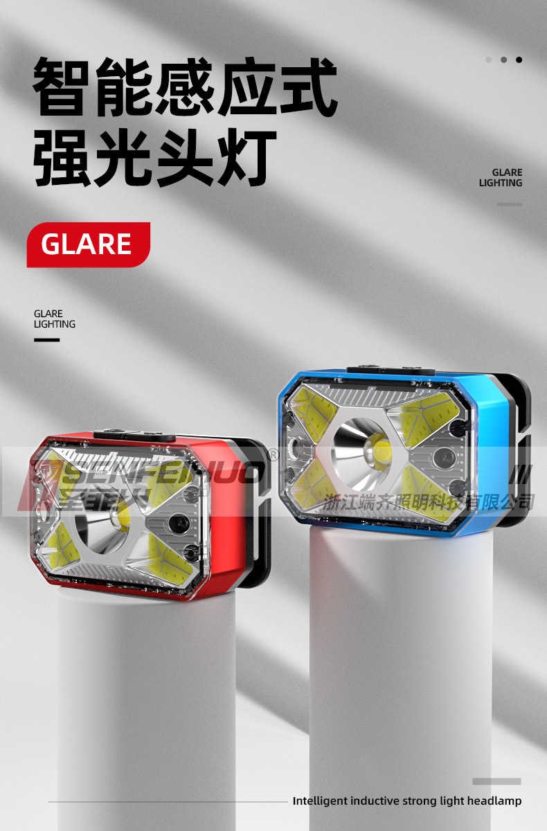 ไฟฉายคาดศีรษะ Santafe Fire T69 หลอด LED และ COB ขนาดกระทัดรัด ตัวเรือนสีฟ้า