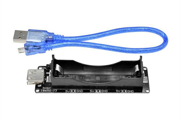 18650 Battery Shield V3 แหล่งจ่ายไฟ 18650 สำหรับ ESP8266, Arduino, Raspberry Pi พร้อมสาย USB
