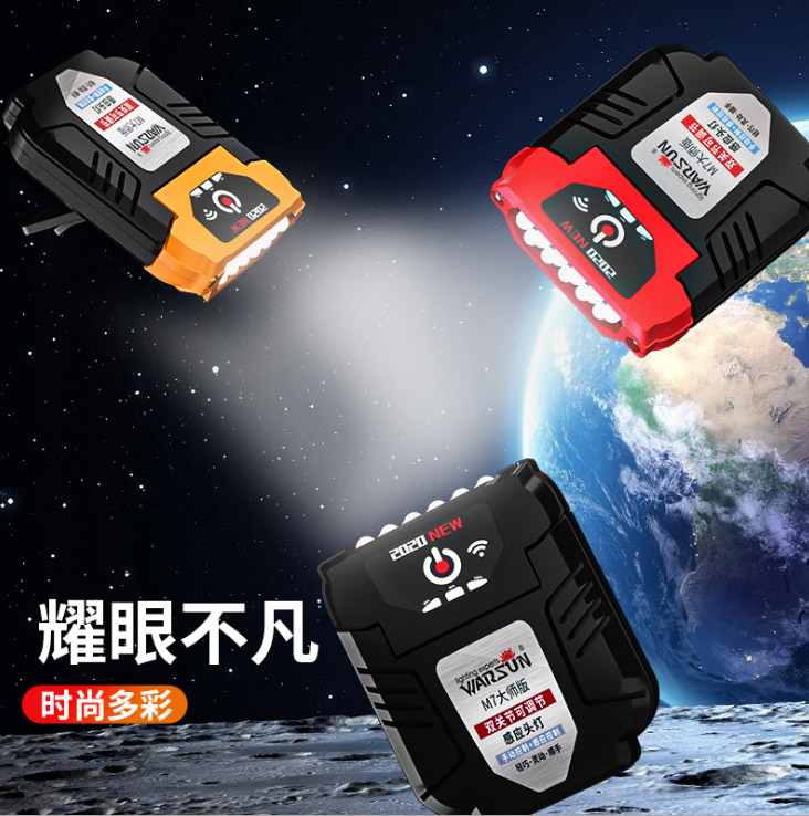 ไฟฉายคาดศีรษะ หรือคาดหมวก แบบ 11 หลอด LED Warsun รุ่น M7 สีเหลือง