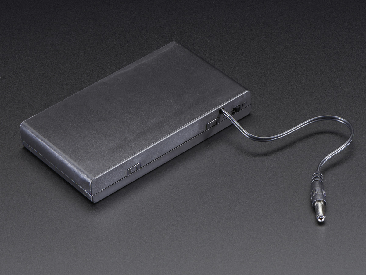 รางถ่าน 8 ก้อน AA 12V (ก้อนละ 1.5V) มีฝาปิดและสวิทช์เปิด-ปิด พร้อมหัวแจ็ค 5.5/2.1mm สำหรับต่อเข้า Arduino