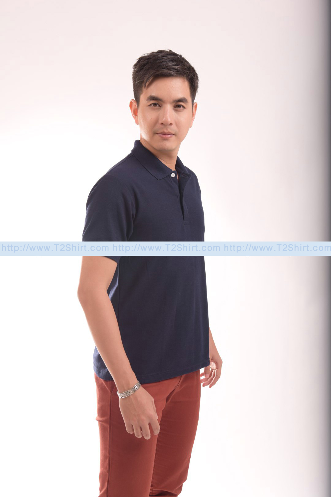 เสื้อโปโล TK แขนสั้น ทรงตรง สีกรมท่า Size 4XL