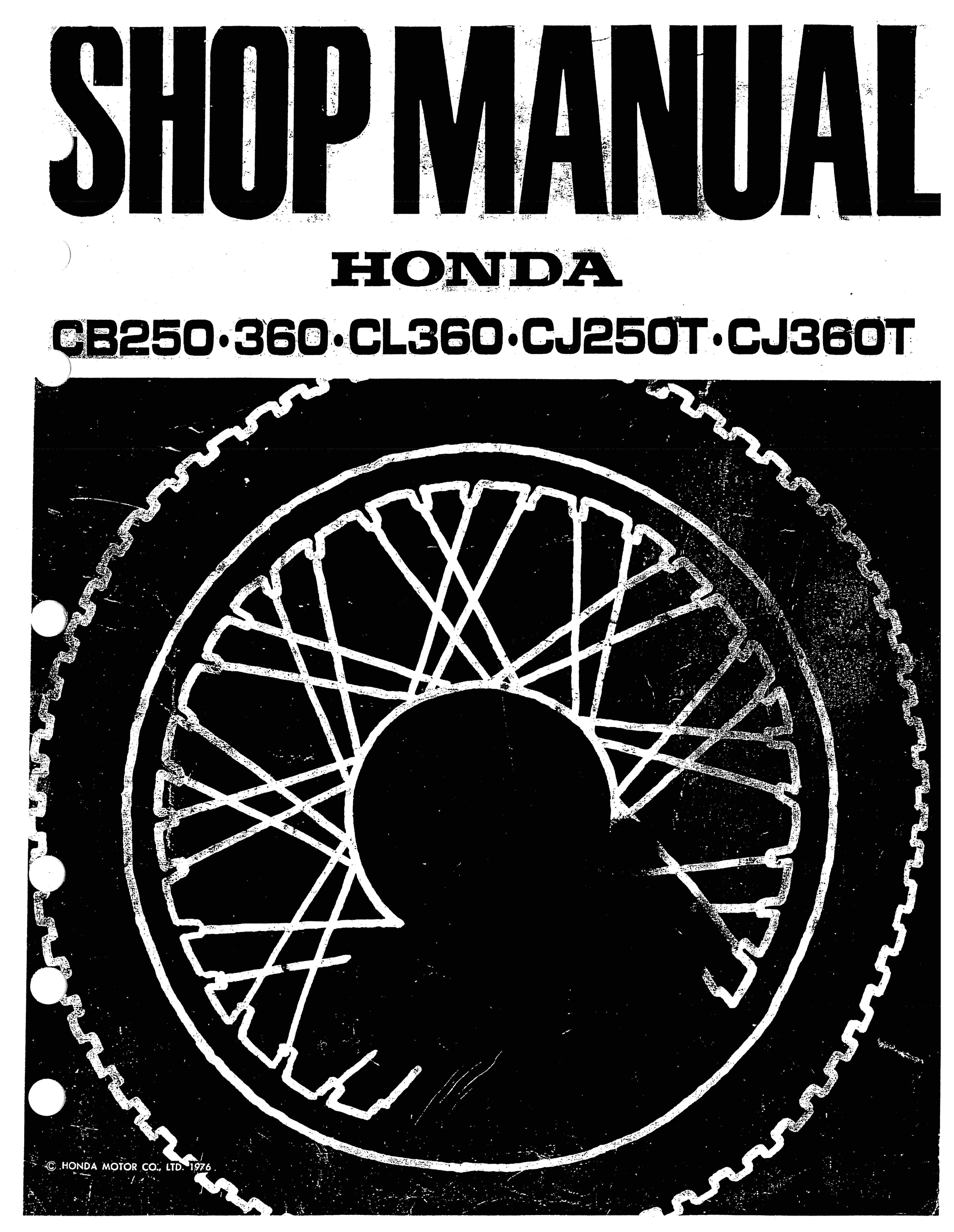 CD คู่มือซ่อม วงจรไฟฟ้า มอเตอร์ไซค์ Honda CB250, CB360, CL360, CJ250T, CJ360T (EN)