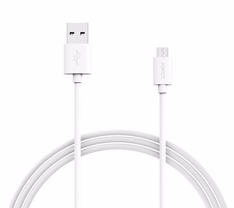 สายชาร์จ/ซิงค์ Aukey 6.6 ft. Micro USB 2.0 Data Sync Charge Cable ยาว 2 เมตร (สีขาว) (CB-D9)