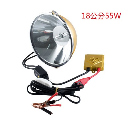 ไฟฉายแรงสูง แบบโคม Xenon ขนาดโคม 18 CM กำลัง 55 Watt / 12 Volt DC แบบปรับแสงไม่ได้ พร้อมด้วยขาตั้งอย่างดี