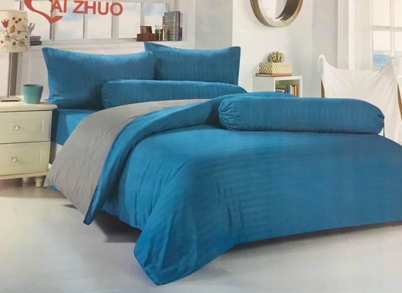 ชุดผ้าปูลายริ้ว ผ้าห่ม 7ฟุต ทูโทน สีสวย เกรดพรีเมี่ยม 4ดาว