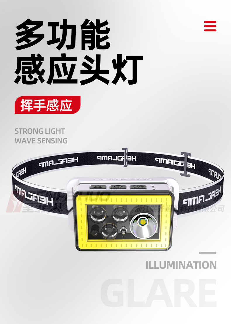 ไฟฉายคาดศีรษะแบบมีไฟ 3 สี แดง น้ำเงิน เขียว และแสงขาวปกติ และมี COB มีอินฟราเรด Santafe Fire T81 ตัวไฟฉายสีน้ำเงิน ขาว