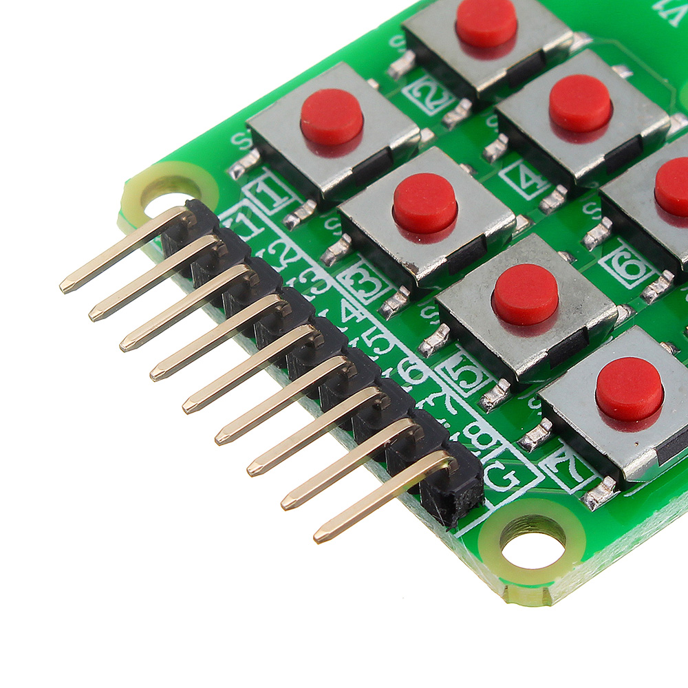 โมดูลสวิตช์กดติดปล่อยดับ ปุ่มกด 8 ช่อง Micro Switch 2x4 Matrix Keyboard 8-bit Buttons