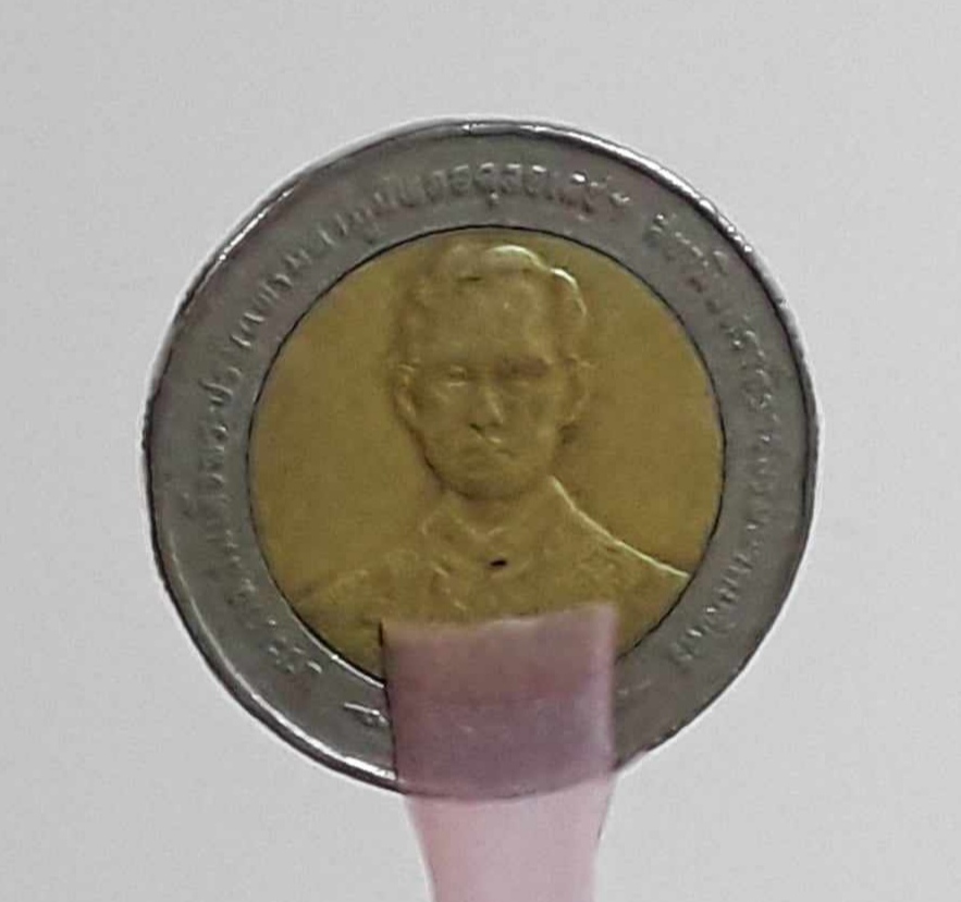 เหรียญพระเศียรเอียงเล็กน้อย เหรียญ 10 บาท 2 สี กาญจนาภิเษก พ.ศ 2539 รัชกาลที่ 9 (บล๊อคอิตาลี-หายาก)