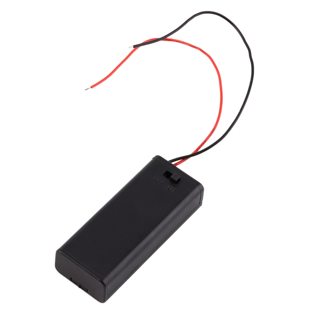 รางถ่าน AAA 2 ก้อน มีฝาปิดและสวิตช์