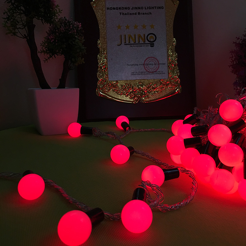 ส่งฟรี ไฟเชอรี่led ไฟปิงปองled 50 ลูก : ขนาด 2.2 ซม - สีแดง /Ping pong ball led 50 leds : 2.2 cm. size - Red