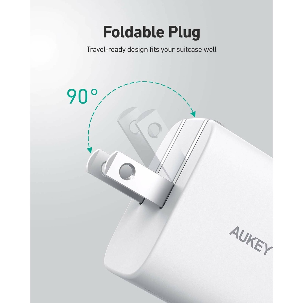 AUKEY อะแดปเตอร์ชาร์จเร็ว Omnia PowerPD 20W Power Delivery Fast Charger Adapter - WHITE (PA-F1S )
