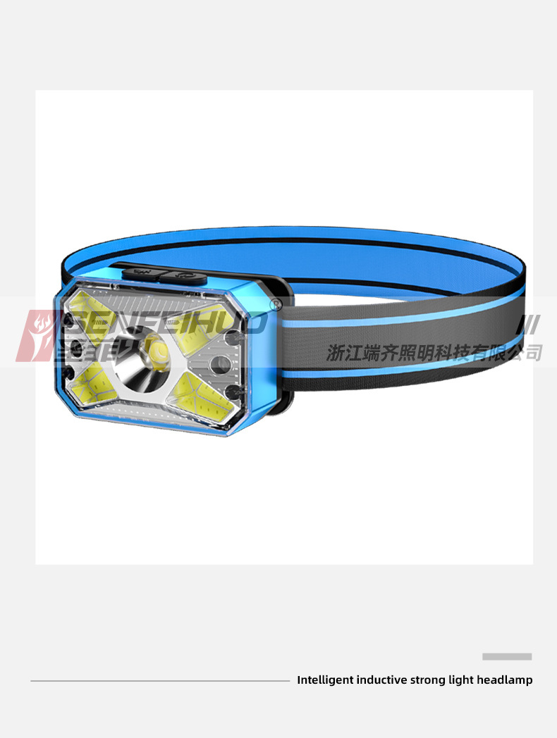 ไฟฉายคาดศีรษะ Santafe Fire T69 หลอด LED และ COB ขนาดกระทัดรัด ตัวเรือนสีฟ้า