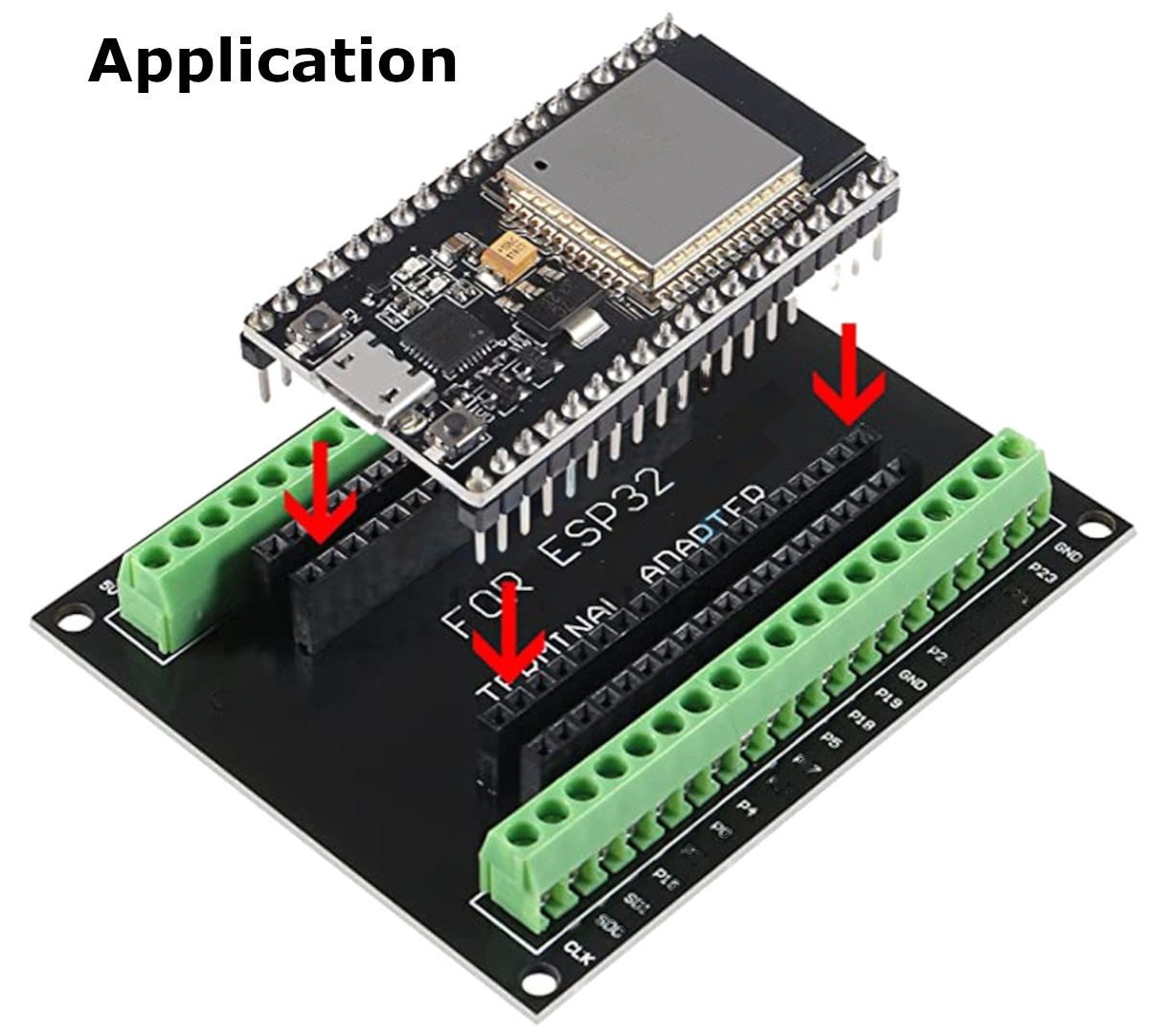 ESP32 Terminal Block Adapter Board Expansion 38pin ฐานเทอร์มินอล สำหรับ ESP32