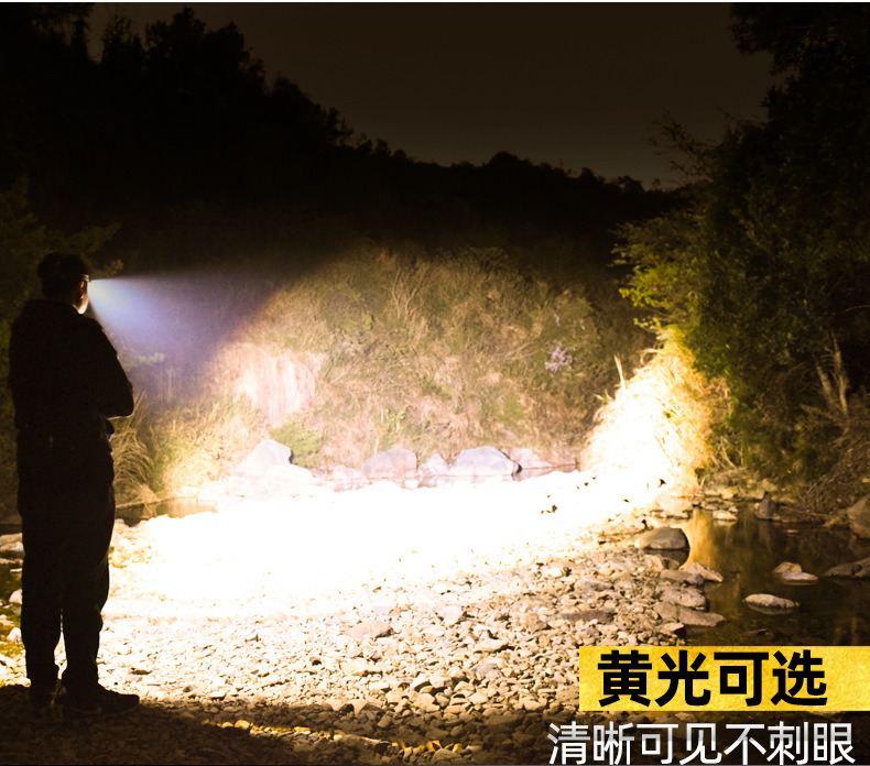 ไฟฉายคาดศีรษะแบบปรับขยายได้ มีหลอด 3 แบบ LED และ COB และ SMD หลอดสี แดง น้ำเงิน Strong Wolf TG-T009 ตัวไฟฉายสีดำ พร้อมอินฟราเรด แสงสีขาว