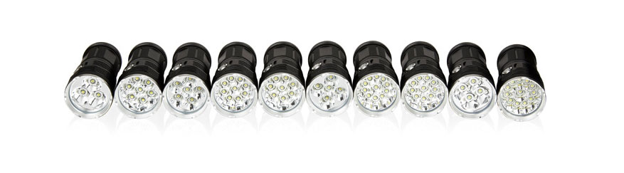 ไฟฉายมือถือแรงสูงชนิดหลอด แบบจับกระชับมือ T6 แบบ 7 หลอด Model : EX7 แบบครบชุด (รวมแบตและที่ชาร์จ)