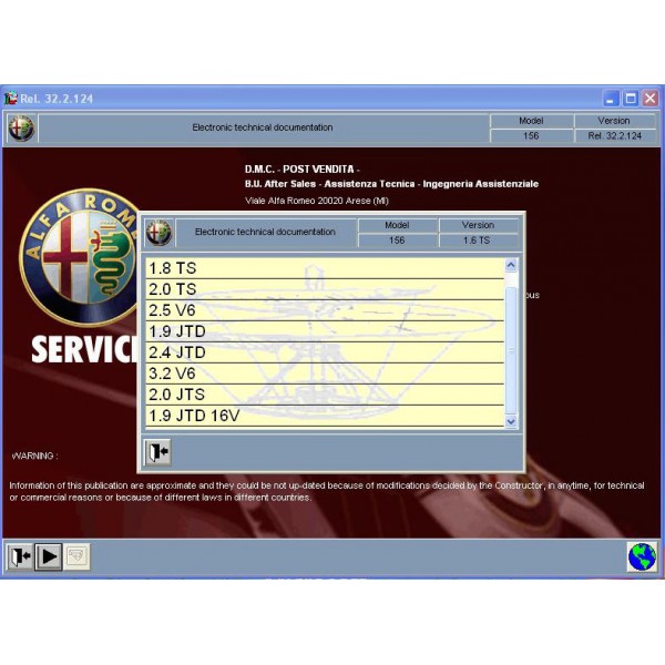 CD โปรแกรม คู่มือซ่อม และ WIRING DIAGRAM ALFA ROMEO 156