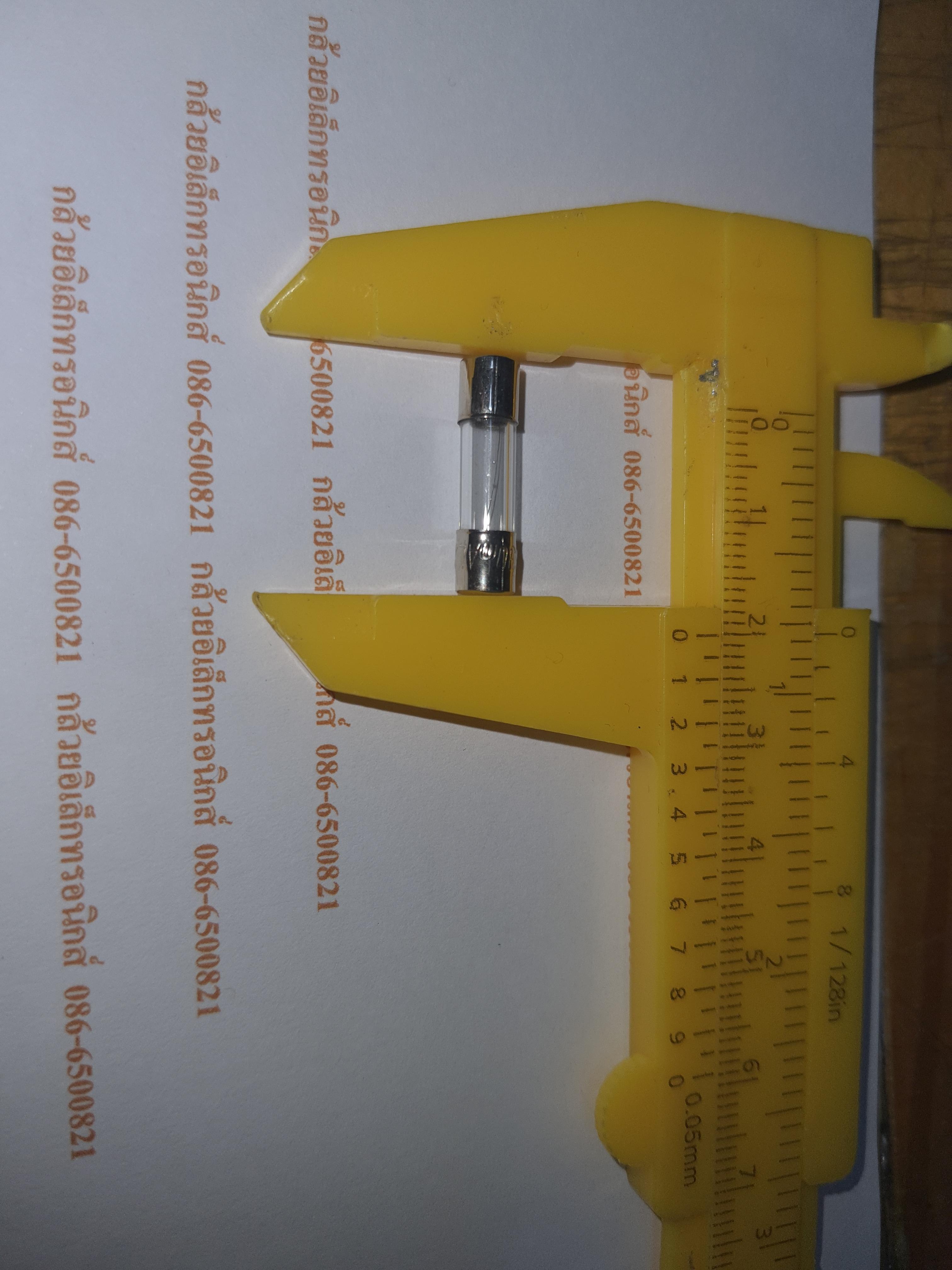 250VAC 630mA (5×20) ฟิวส์แก้วแบบเร็ว