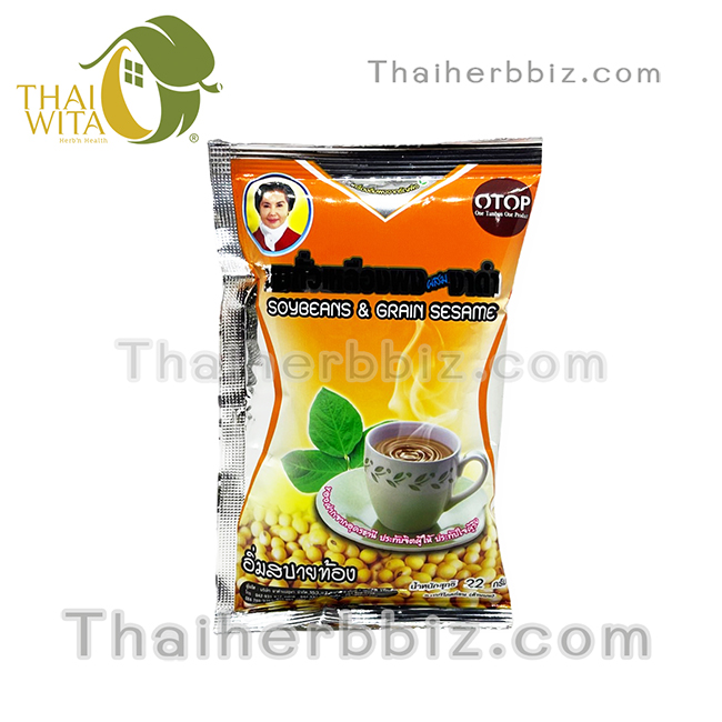 นมถั่วเหลืองผงผสมงาดำแม่อุษา น้ำเต้าหู้ผงแม่อุษา 22 กรัม (1 ซองเล็ก)