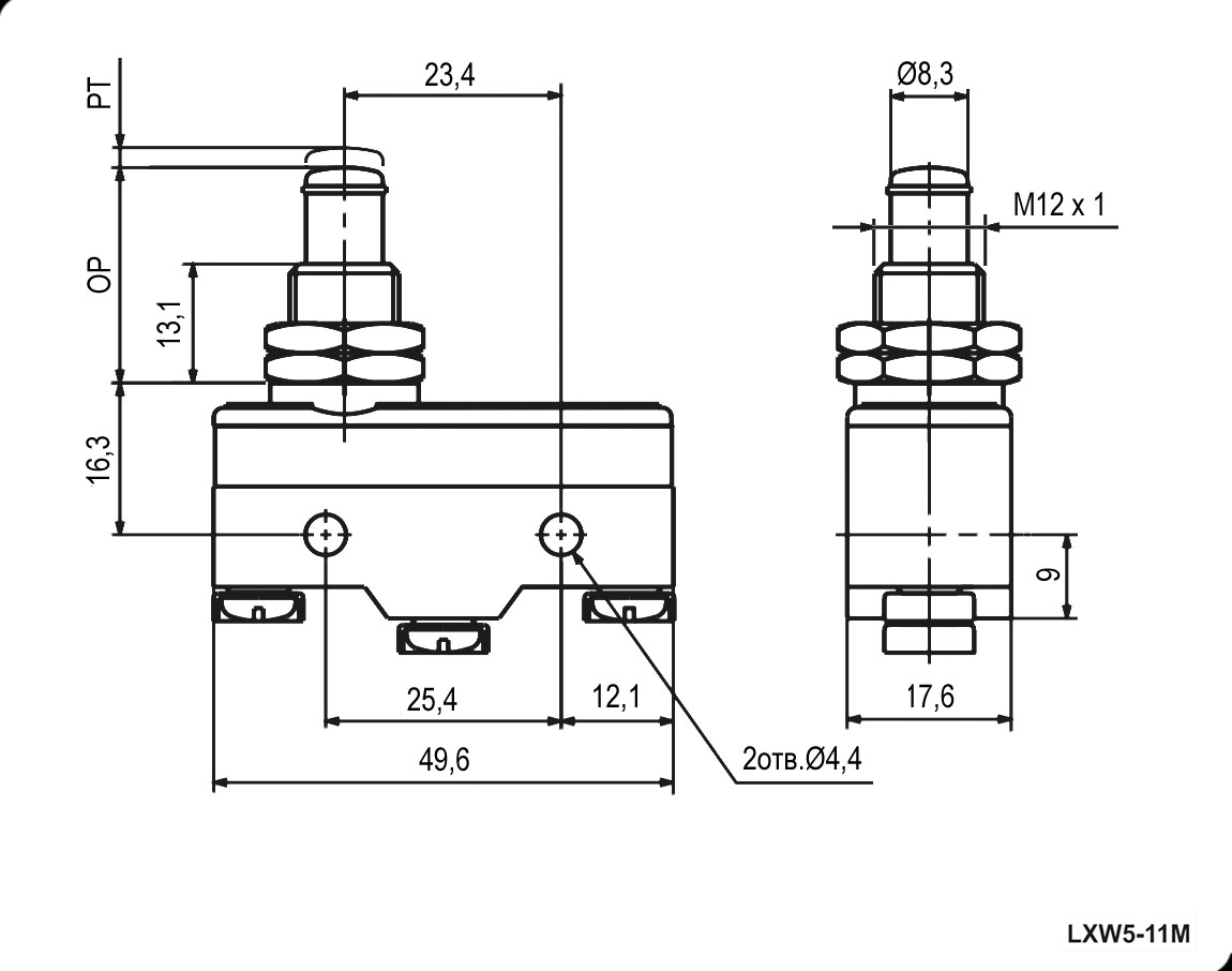 LXW5-11M Limit Switch Micro Swich ลิมิตสวิทช์ ไมโครลิมิตสวิทช์ แบบปุ่มกด กระแสสูง 10A